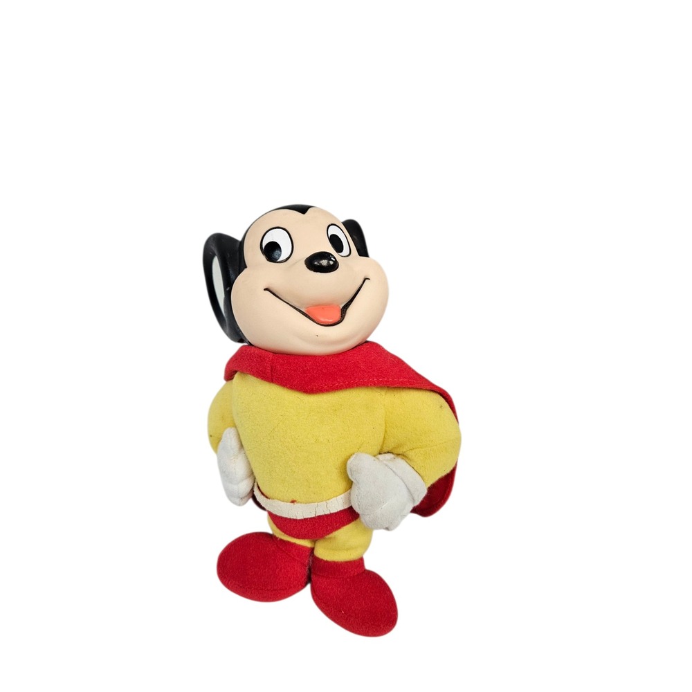 Vintage Mighty Mouse Plush Doll 1986 Viacom Hamilton Gifts Toy Kids Rubber Face‎ - Picture 2 of 8